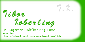 tibor koberling business card